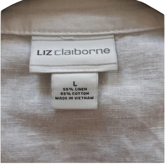 🌺LIZ CLAIBORNE Linen Blend Button Jacket Size Large🌺 - Picture 6 of 6